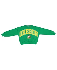 Pressbox Women's Janice Oregon Ducks Oversized Graphic Waist-Length Sweatshirt