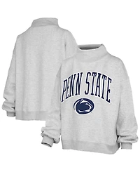 Pressbox Women's Penn State Nittany Lions Nelson Texture Lingo Mock Neck Oversized Fleece Sweatshirt