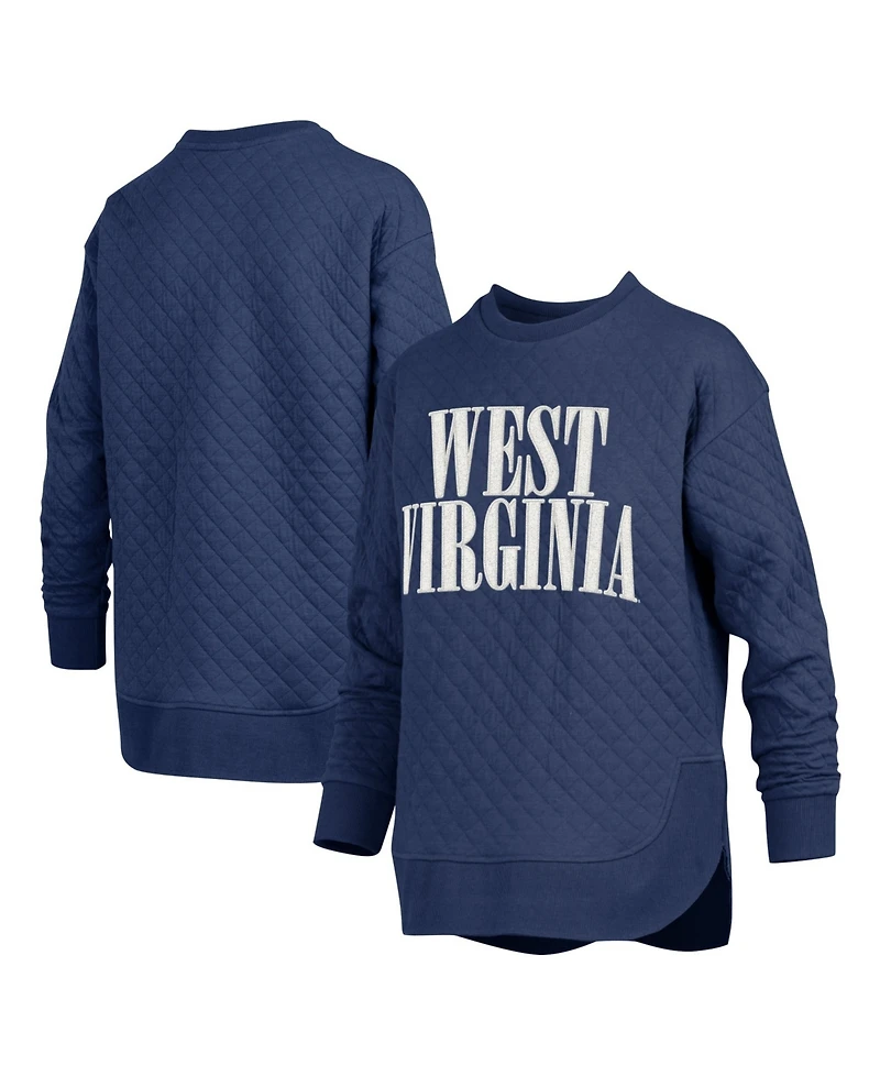 Pressbox Women's West Virginia Mountaineers Quilted Graphic Pullover Sweatshirt