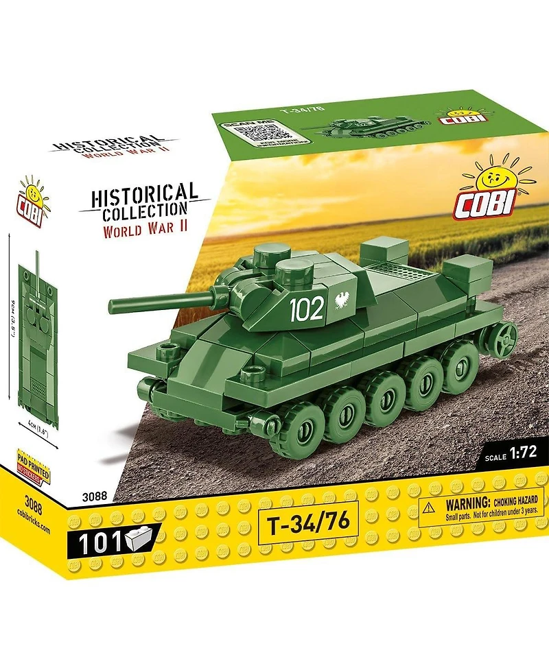 Cobi Wwii Historical Collection T-34/76 Tank 101-Piece Building Set, Ages 6+