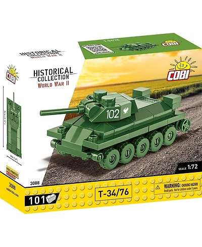 Cobi Wwii Historical Collection T-34/76 Tank 101-Piece Building Set, Ages 6+