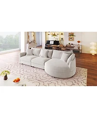 Streamdale Furniture 107" Chenille 3-Piece Sectional Sofa with Curved Chaise