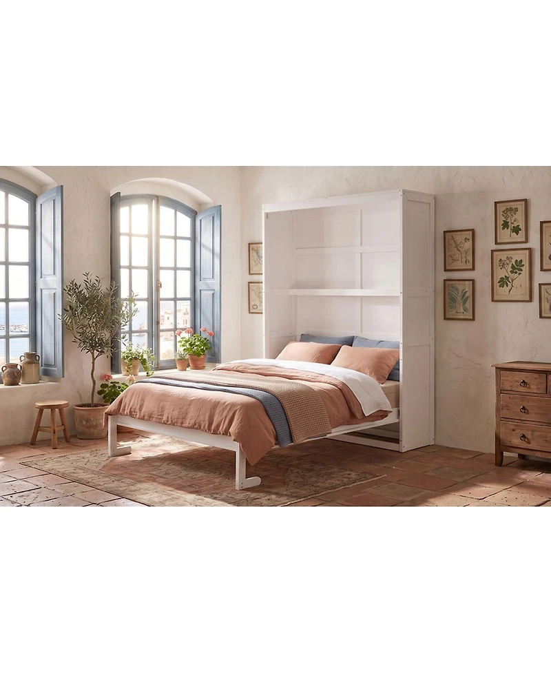 Streamdale Furniture Full Size Murphy Bed Wall Bed with Shelves