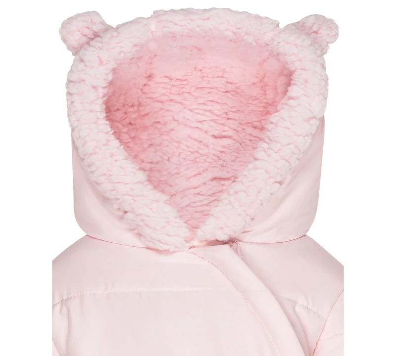 S Rothschild & Co Baby Girls' Embroidered Cat Hooded One-Piece Snowsuit