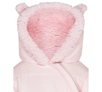 S Rothschild & Co Baby Girls' Embroidered Cat Hooded One-Piece Snowsuit