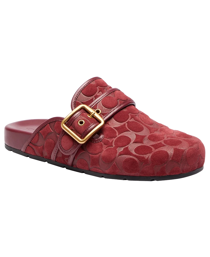Coach Women's Signature Jacquard Round Toe Archival Buckle Clogs