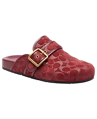 Coach Women's Signature Jacquard Round Toe Archival Buckle Clogs