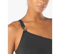 Michael Kors Women's One-Shoulder Cutout One-Piece Swimsuit