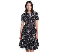 Calvin Klein Women's Floral-Print Fit & Flare Midi Dress