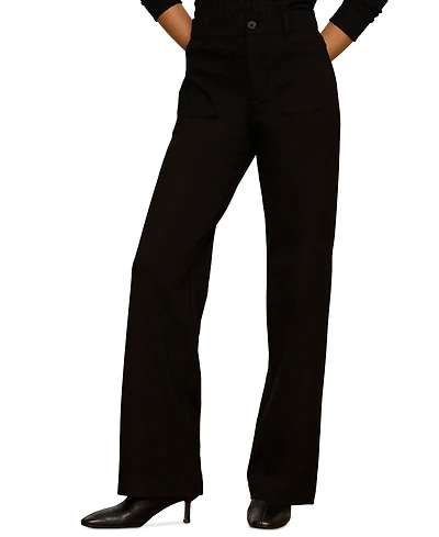 Sanctuary Petite Marine Wide-Leg High-Waist Ponte Pants