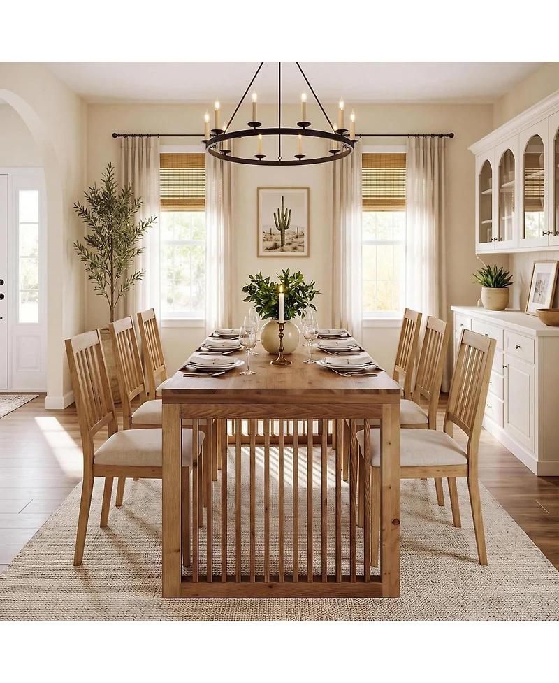 Tribesigns Dining Table for 4-6, Modern Wood Kitchen Table with Sleek Design