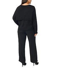 Vince Camuto Plus Faux-Wrap V-Neck Sweater
