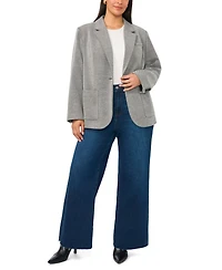 Vince Camuto Plus Single-Button Mid-Length Stretch Blazer