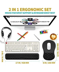 Lofree 2-in-1 Memory Gel Ergonomic Mouse Pad and Keyboard Wrist Rest Set Compatible with Standard Keyboards Mice