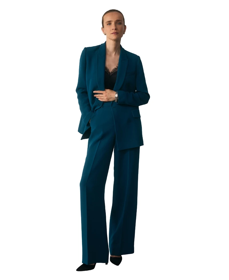 The Fold Women's Almeida Longline Wrapped-Waist Blazer