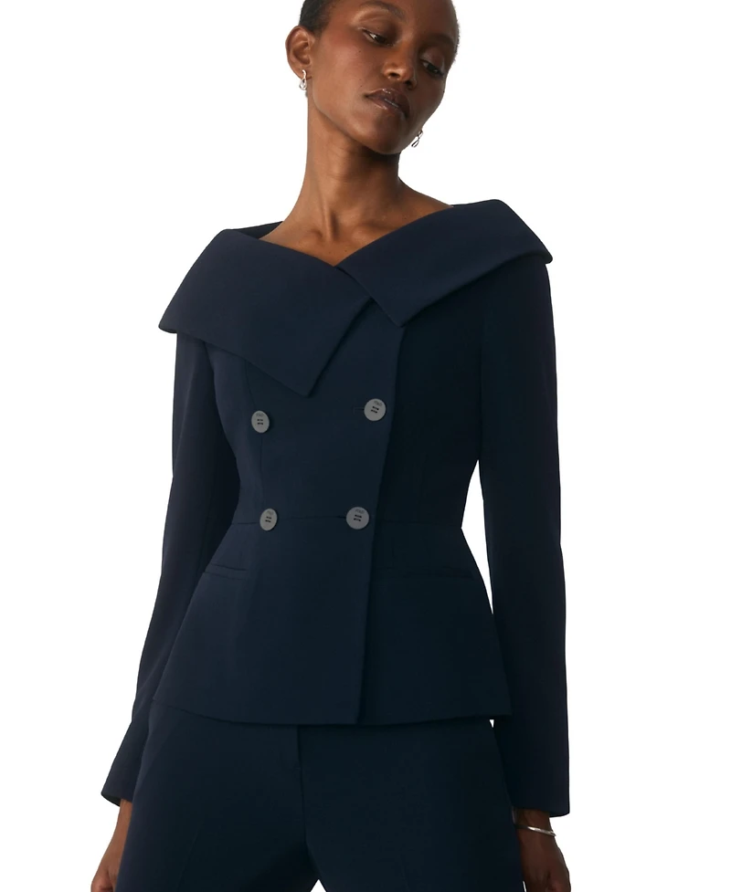 The Fold Women's Lorelli Double-Breasted Tailored Blazer