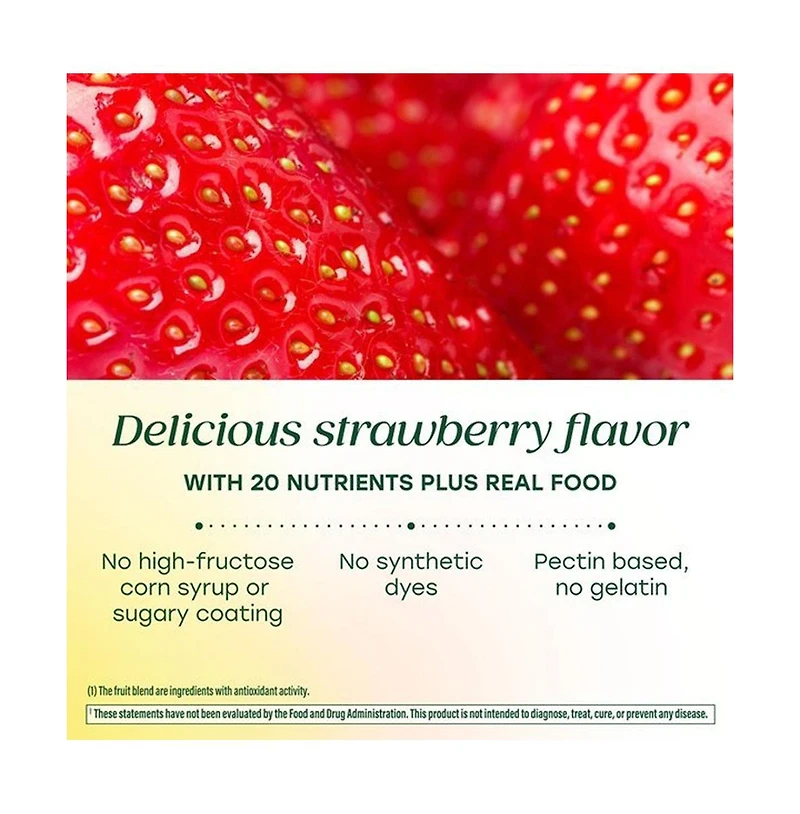 MegaFood Whole Body Multi Gummies for Women, 90 Strawberry Gummies