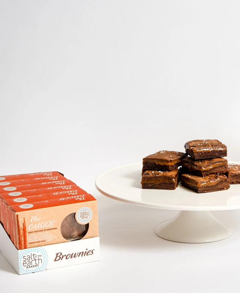 Salt of the Earth Bakery Fresh Baked Fudge Caramel Chocolate Brownies Gourmet Boxes, 12-Piece