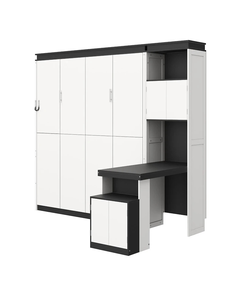 Streamdale Furniture Full Size Murphy Bed with Desk and Storage Shelves and Cabinets