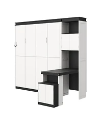 Streamdale Furniture Full Size Murphy Bed with Desk and Storage Shelves and Cabinets