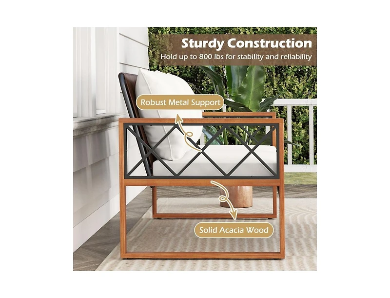 Boyel Living 2 Pieces Patio Pe Wicker Furniture Set Outside Conversation Set for Porch
