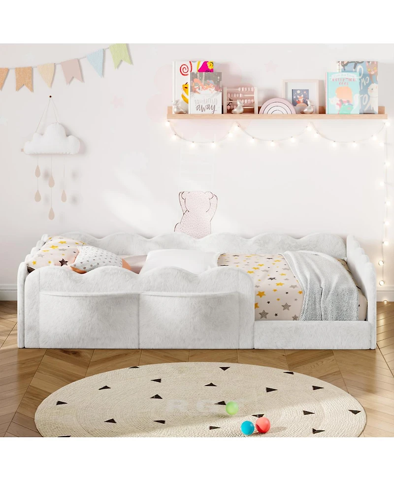 Streamdale Furniture Twin Size Upholstered Floor Bed
