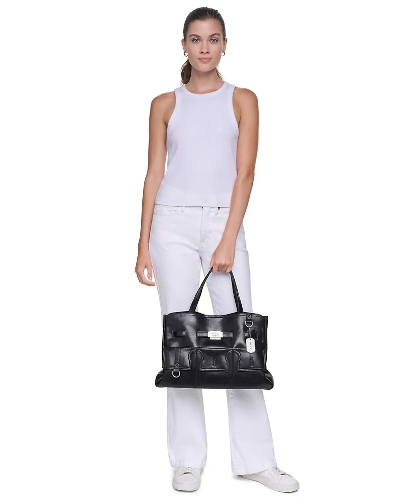 Dkny Bryar Faux Leather Structured Laptop-Compatible Satchel