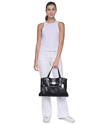 Dkny Bryar Faux Leather Structured Laptop-Compatible Satchel
