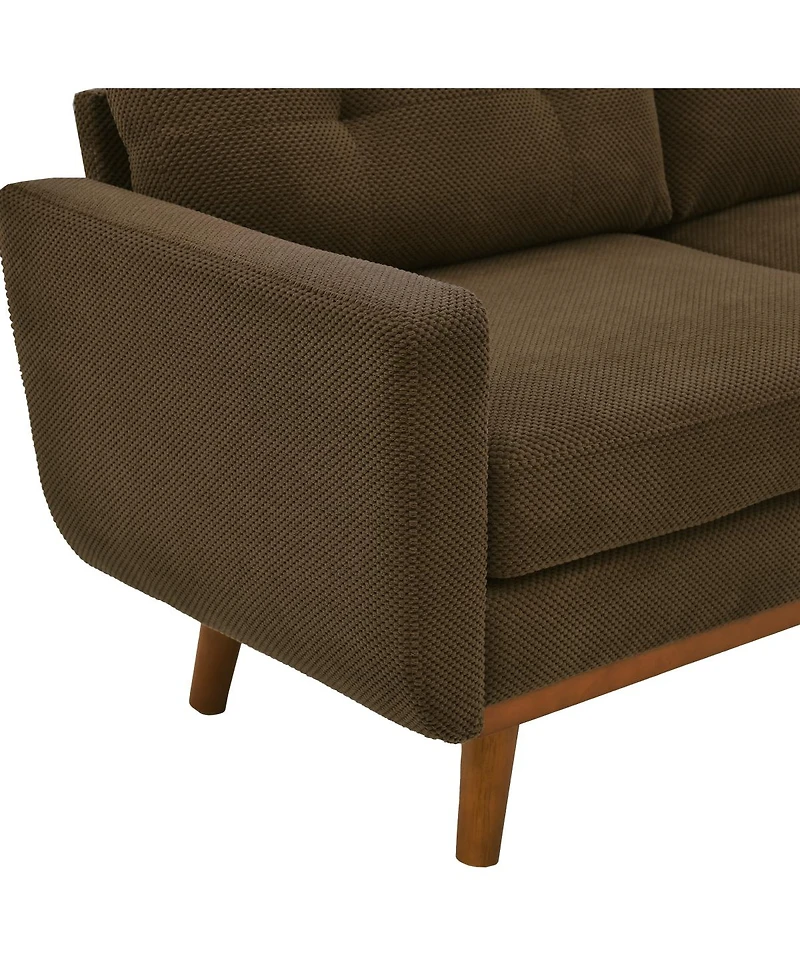 Streamdale Furniture 65" Modern Minimalist 2-Seater Sofa with Nubby Upholstery and Wood Legs