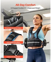 Hongge 24 to 40 lb X-Shape Weighted Vest Set with Eight Weight Packs