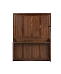 Streamdale Furniture Queen Size Wood Murphy Bed with Gas Struts