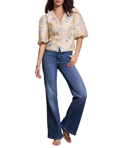 Mint Velvet Women's Floral Puff Sleeve Blouse