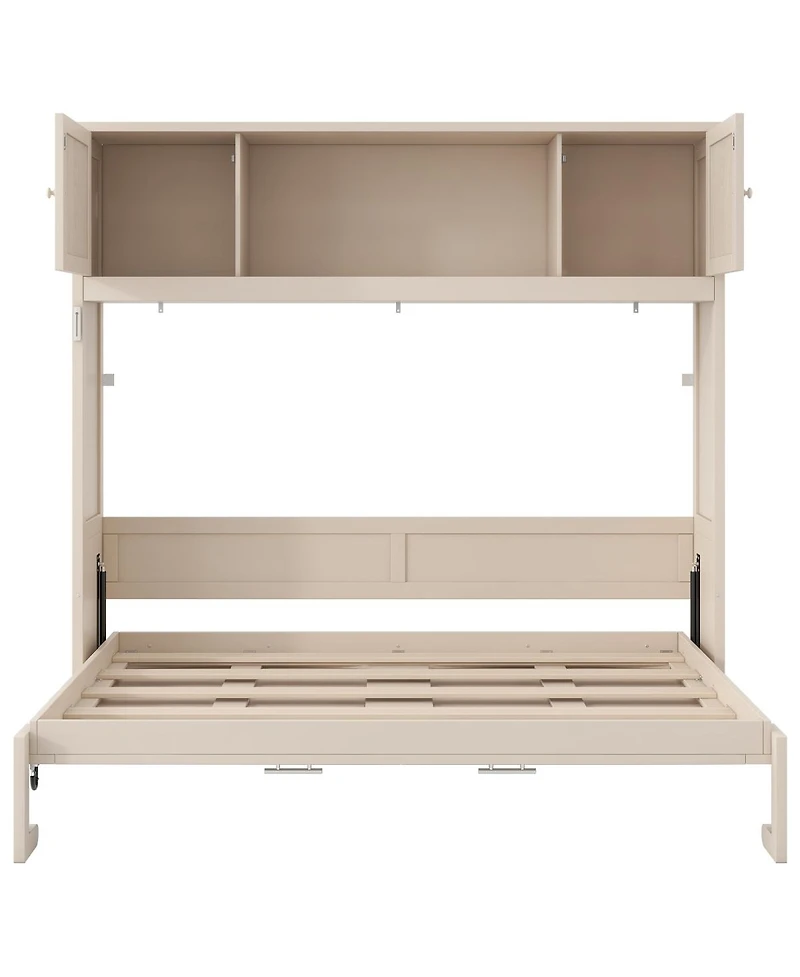 Streamdale Furniture Full Size Murphy Bed with Storage Cabinets