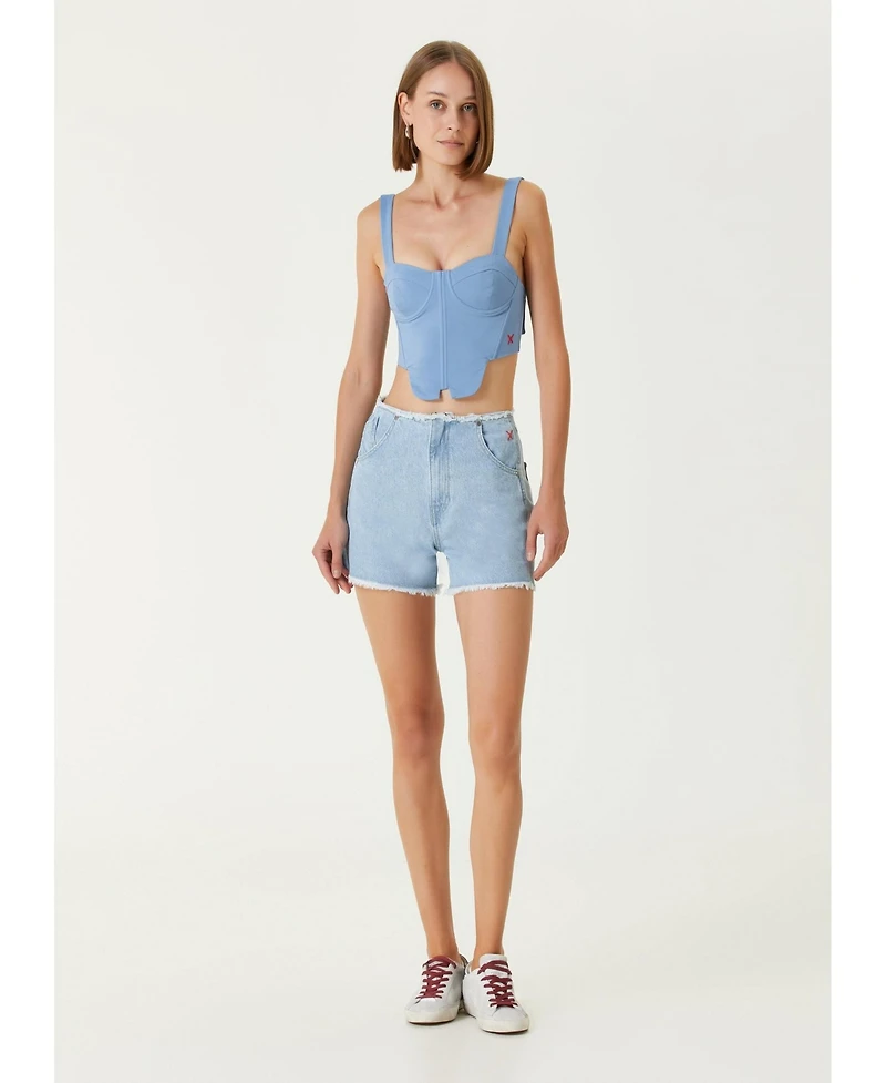 Pcfg Women's High Waist Denim Shorts