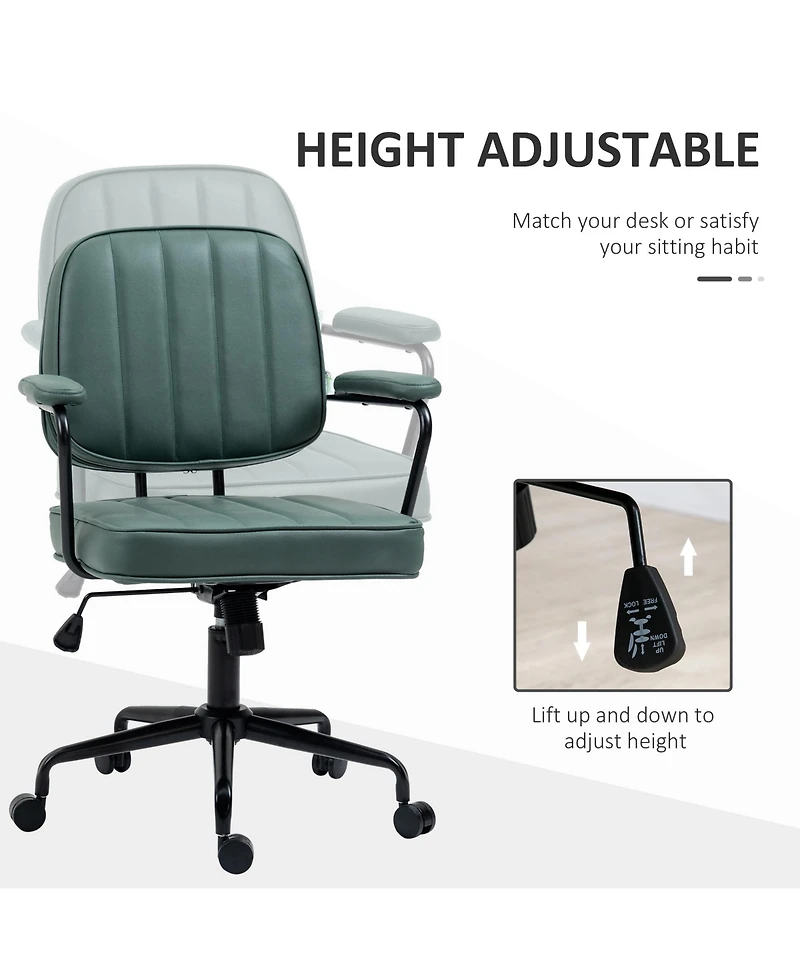 Vinsetto Home Office Chair with Adjustable Height Tilt Function Green
