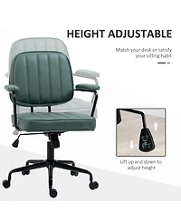 Vinsetto Home Office Chair with Adjustable Height Tilt Function Green