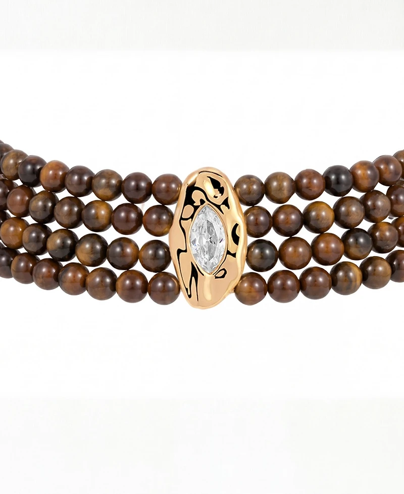 Ettika Tiger's Eye Luxe Choker Necklace