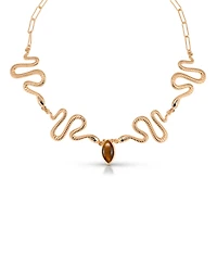 Ettika 18k Gold-Plated Tiger's Eye Serpentina Snake Choker Necklace
