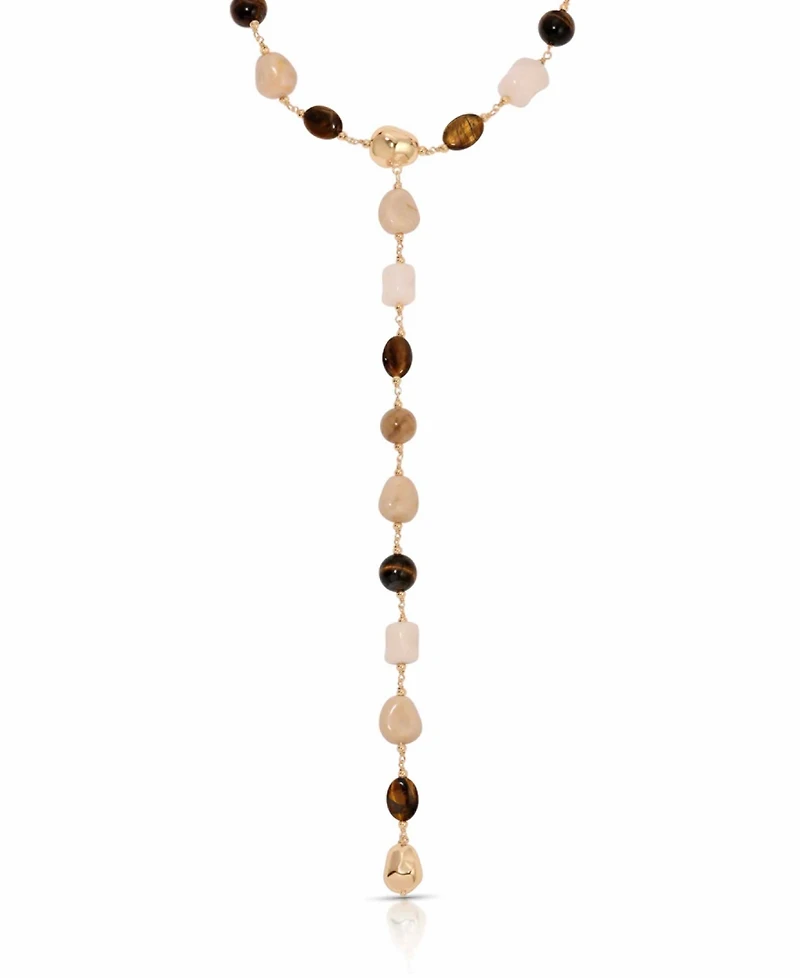 Ettika 18k Gold-Plated Serene Stone Lariat Necklace