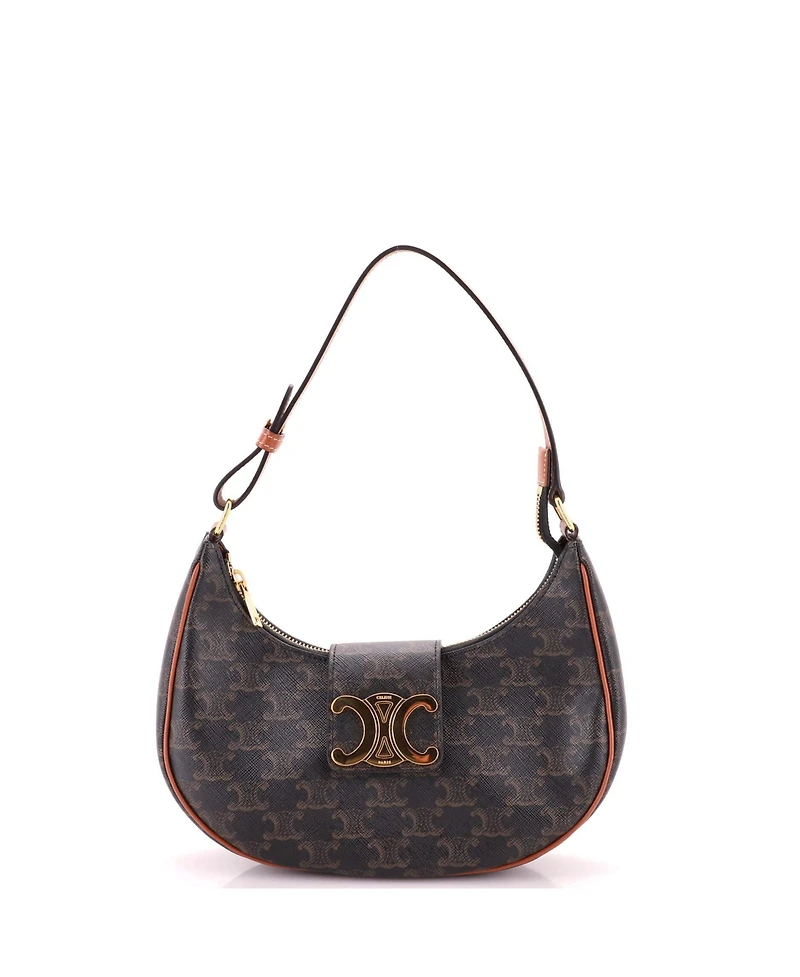 Pre-Owned Celine Ava Triomphe Bag Triomphe Coated Canvas