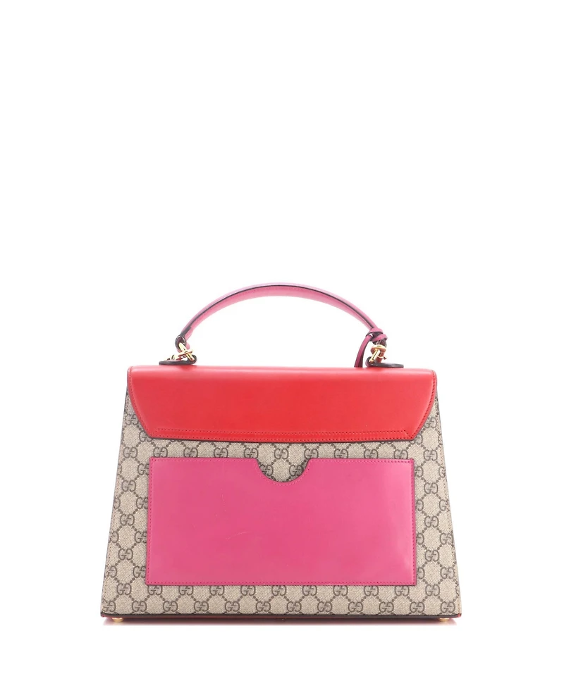 Pre-Owned Gucci Medium Padlock Top Handle Bag Gg Coated Canvas and Leather