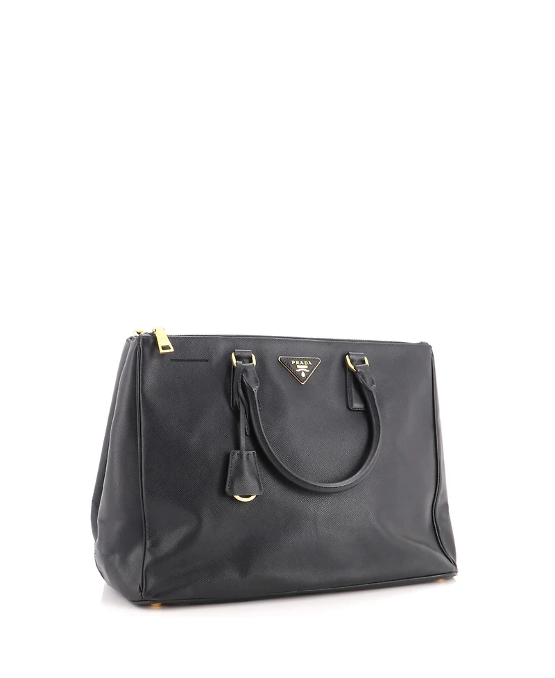 Pre-Owned Prada Large Double Zip Lux Tote Saffiano Leather