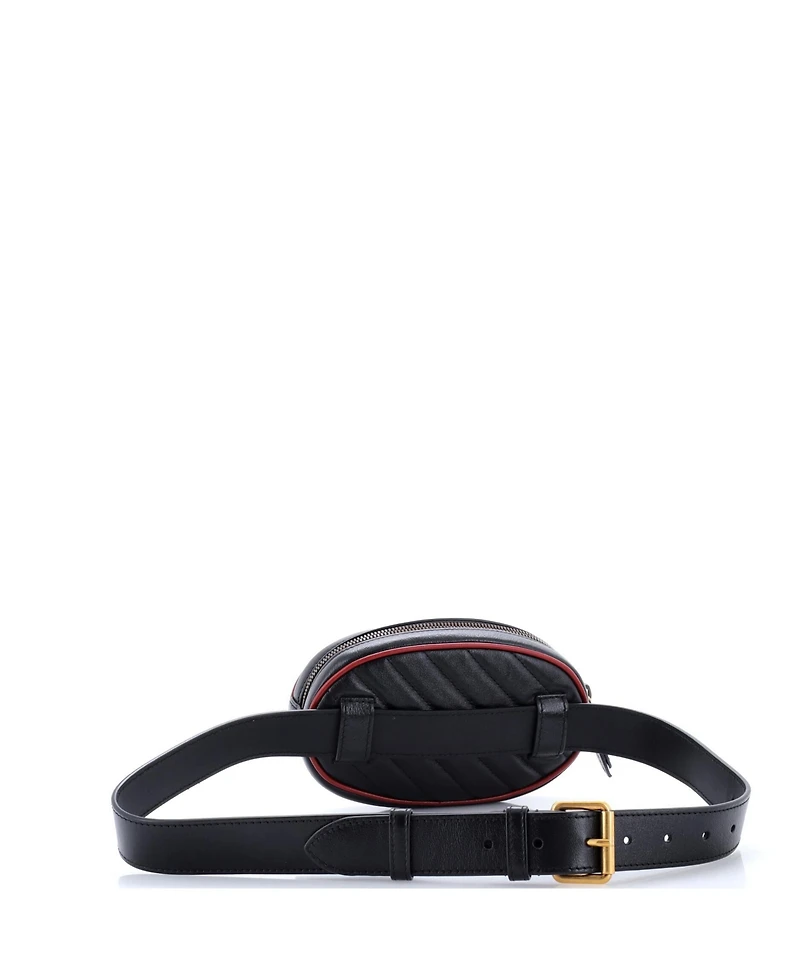 Pre-Owned Gucci Gg Marmont Belt Bag Diagonal Quilted Leather