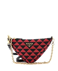 Pre-Owned Prada Mini Symbole Triangle Bag Leather and Jacquard
