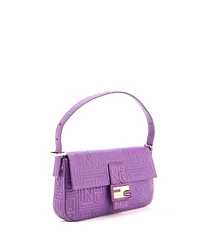 Pre-Owned Fendi Small Baguette Bag Logo Embossed Leather