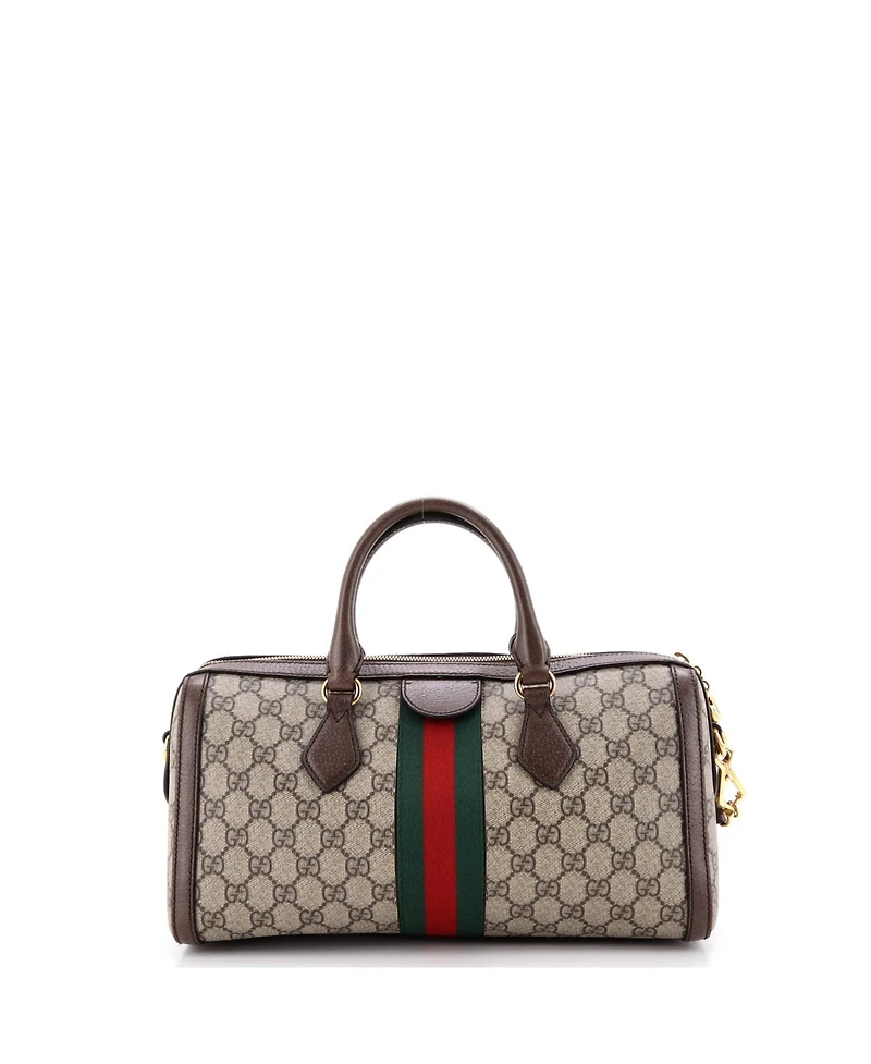 Pre-Owned Gucci Medium Ophidia Boston Bag Gg Coated Canvas