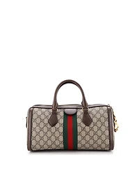 Pre-Owned Gucci Medium Ophidia Boston Bag Gg Coated Canvas
