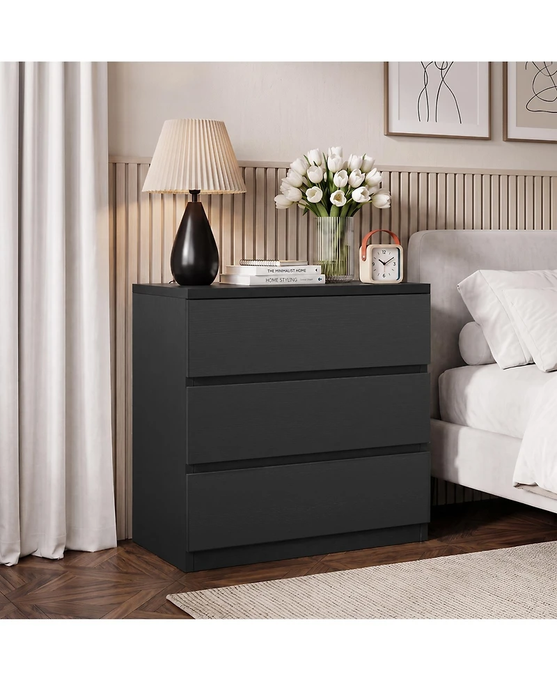 homfan 3 Drawer Dresser, 22.8"Wide Set of 2 Wood Chest Drawers with Anti Tip Safety Kit, Smooth Sliding Storage Cabinet