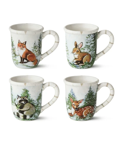 Certified International Winter Cabin Mugs, Set of 4