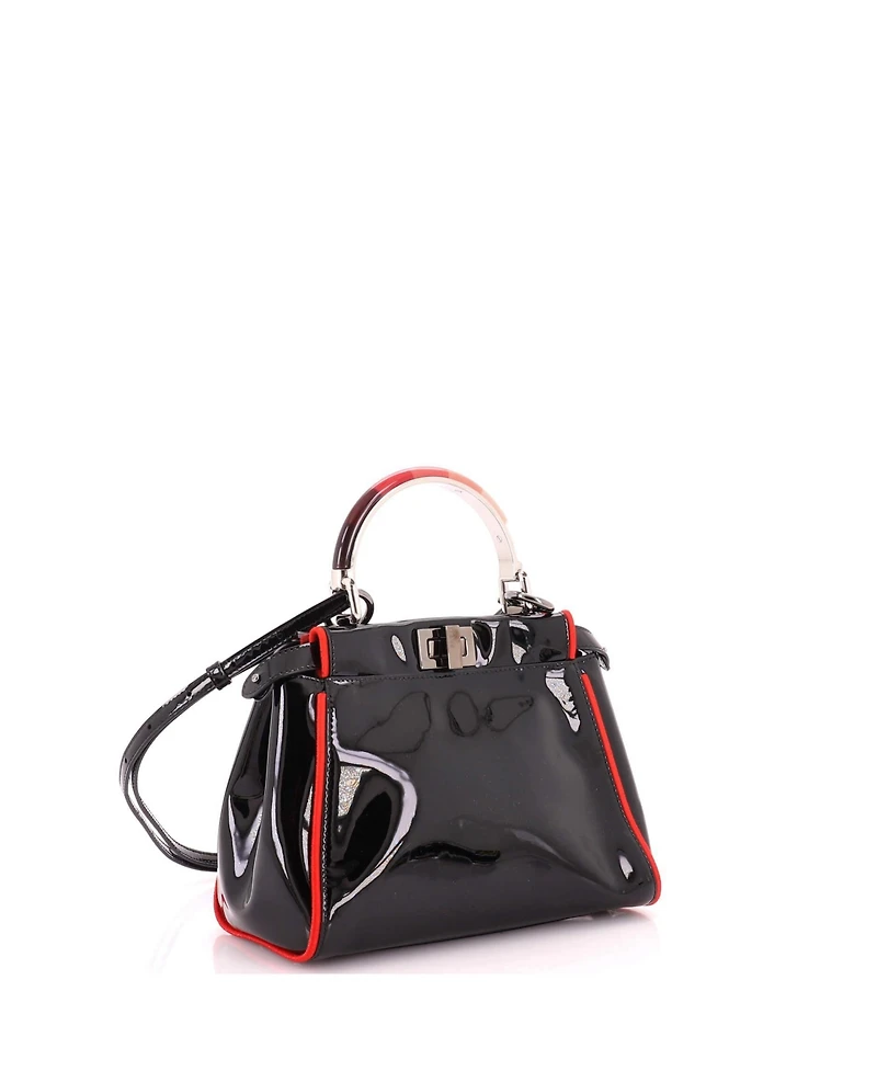 Pre-Owned Fendi Mini Resin Handle Peekaboo Bag Patent